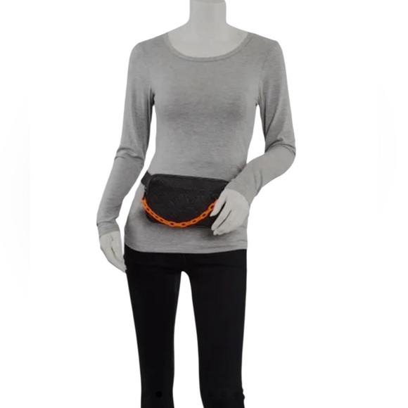 🔥 Black Taurillon Monogram Leather Solar Ray Soft Pochette Volga Belt Bag EUC - Picture 8 of 16